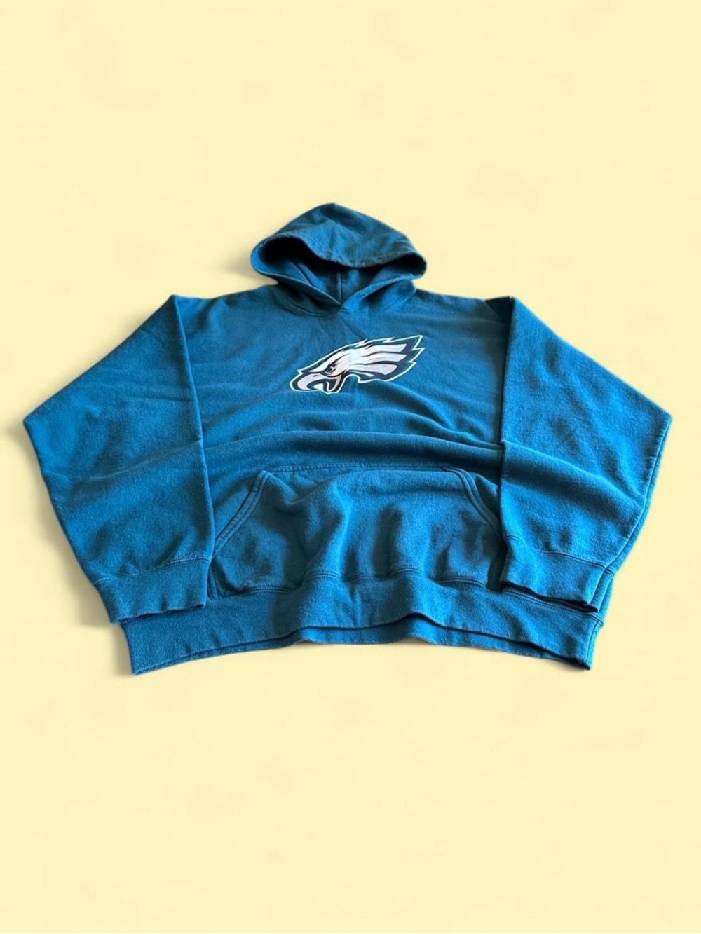 Philadelphia Eagles NFL Teal Green Faded Logo Hoodie Men’s Size XL